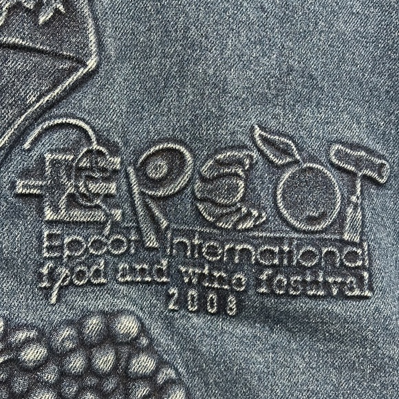 Disney Epcot Food Wine Festival 2008 Embossed Tyca Denim Made in USA Jacket - L - Picture 5 of 7